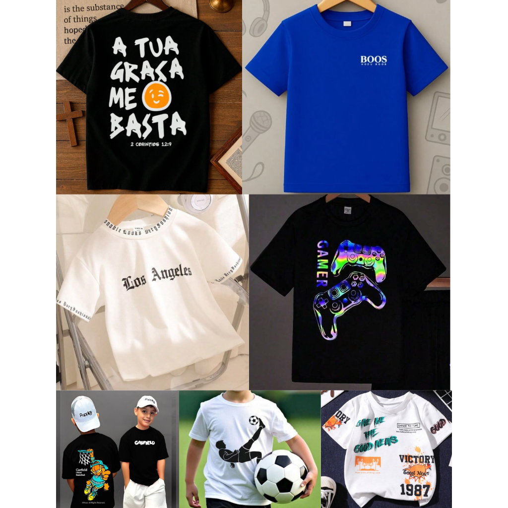 Camisetas Infantis Estampas Diversas Promoção Meninos Queima De Estoque 100% Algodão Dia a Dia