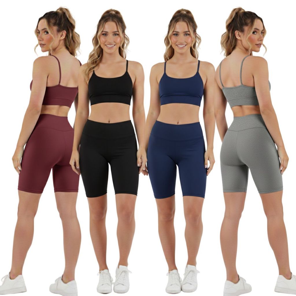 KIT 4 BERMUDA CICLISTA KIT 3 E KIT 2 FEMININA LISA FITSNES COM COS ALTO NÃO FICA TRASPARENTE em Oferta na Shopee