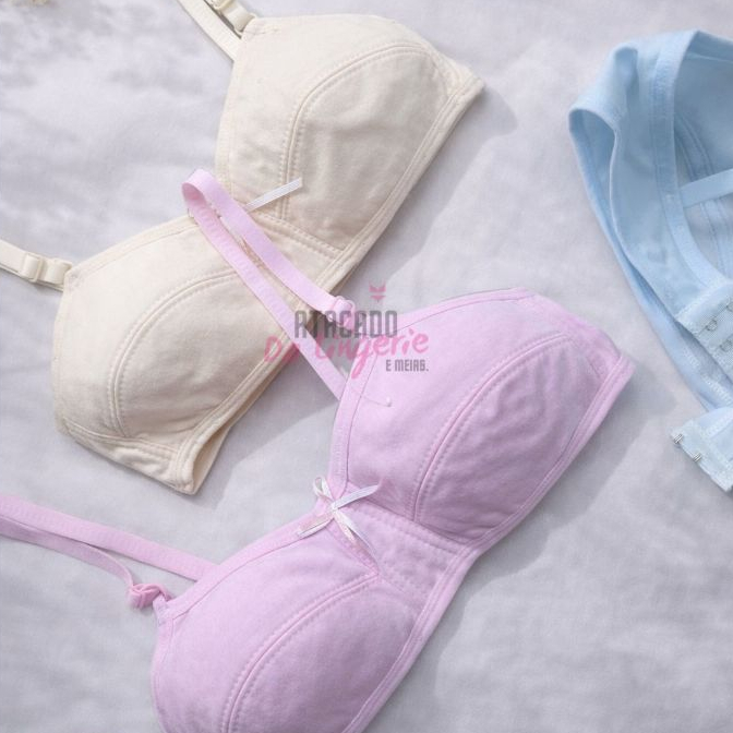 Kit 2 Sutiã Juvenil Menina Moça Básico Reforçado Para Dia a Dia Escolar