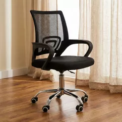 Cadeira De Escritório Tela Mesh Ribs Estofado Ergonômico Com Regulagem De Altura Base Giratória