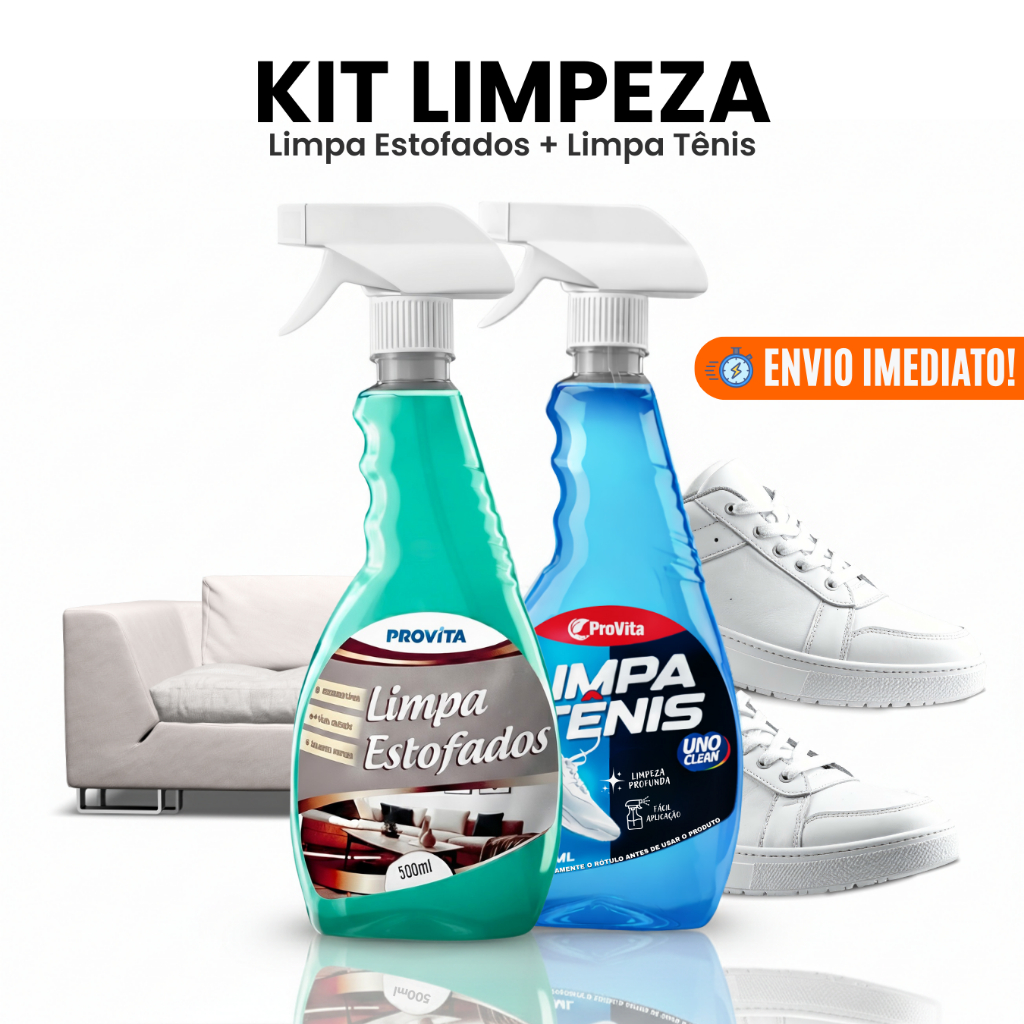 Kit Limpeza Profunda Limpa Estofados Spray Espuma Perfumado, Limpa Tênis À Seco Spray Premium 500ml