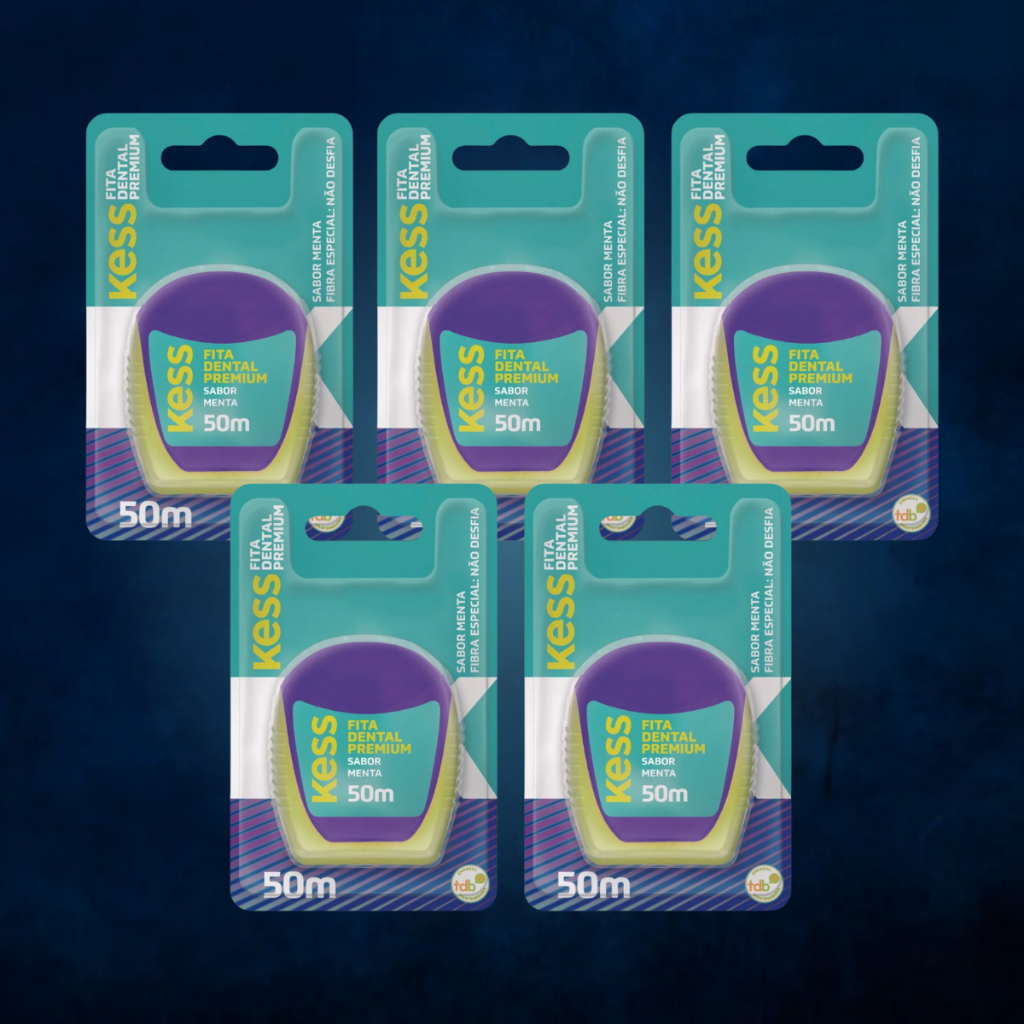 Kit Com 5 Fita Dental Premium 50m - Kess