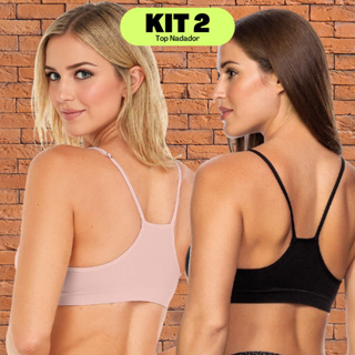 Kit 2 Sutiãs Top Basico Nadador Sem Aro Sem Bojo Alça Regulavel Conforto Sem Costura Zee Rucci em Oferta na Shopee