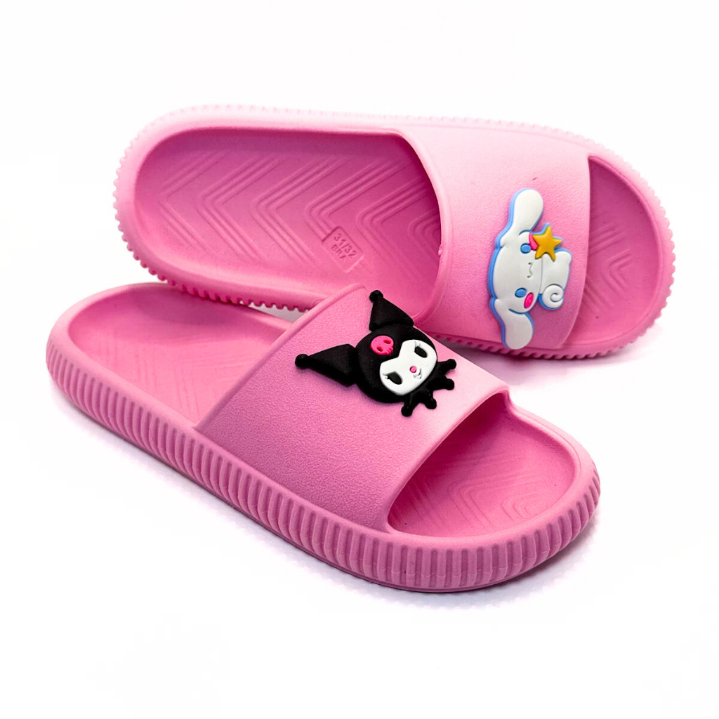 Chinelo Slide Nuvem Infantil Feminino Mundo Hello Kuromi Cinamorol Leve Antiderrapante Escola Macio