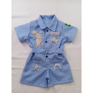 macacão infantil ursinho aviador aquarela em Oferta na Shopee