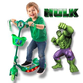 Patinete Hulk Infantil Musical Cestinha Luzes 3 Rodas em Oferta na Shopee