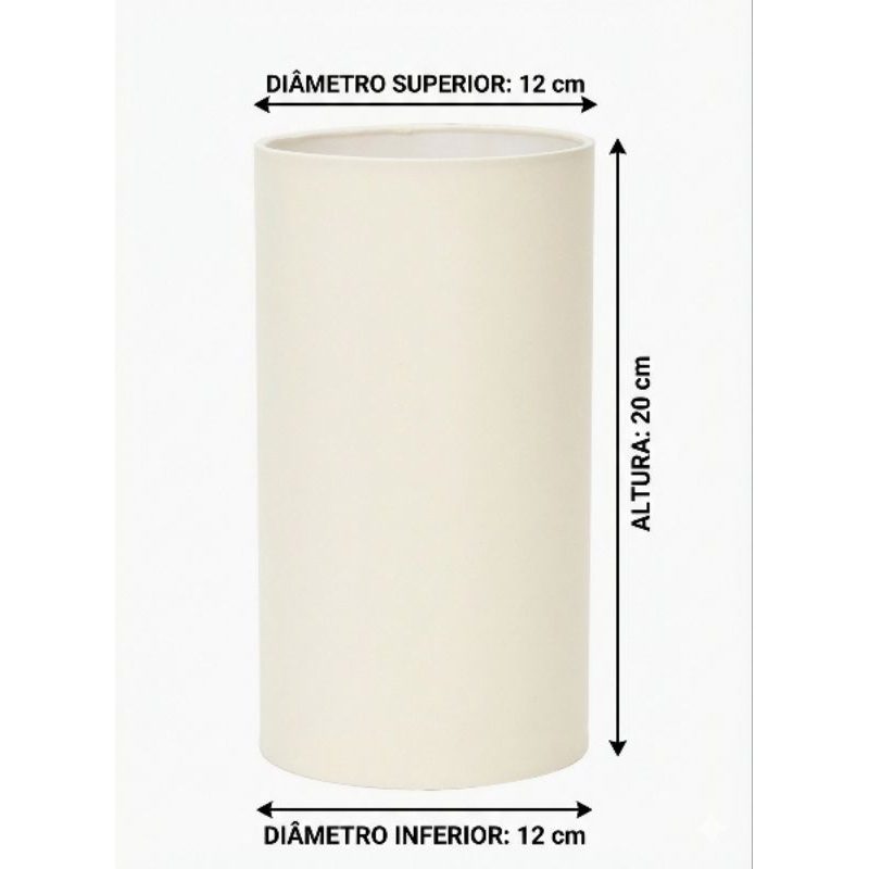 cúpula cilíndrica pequena para abajur luminaria arandela em tecido12x12x20