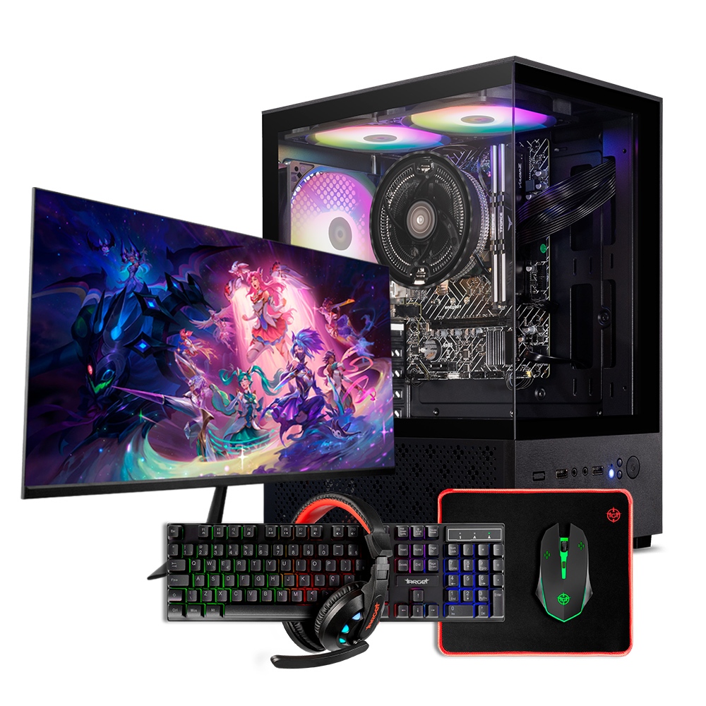 PC Gamer Forge, AMD RYZEN 3 3200G, 16GB DDR4, SSD 480GB, Completo com Monitor 21 e Periféricos