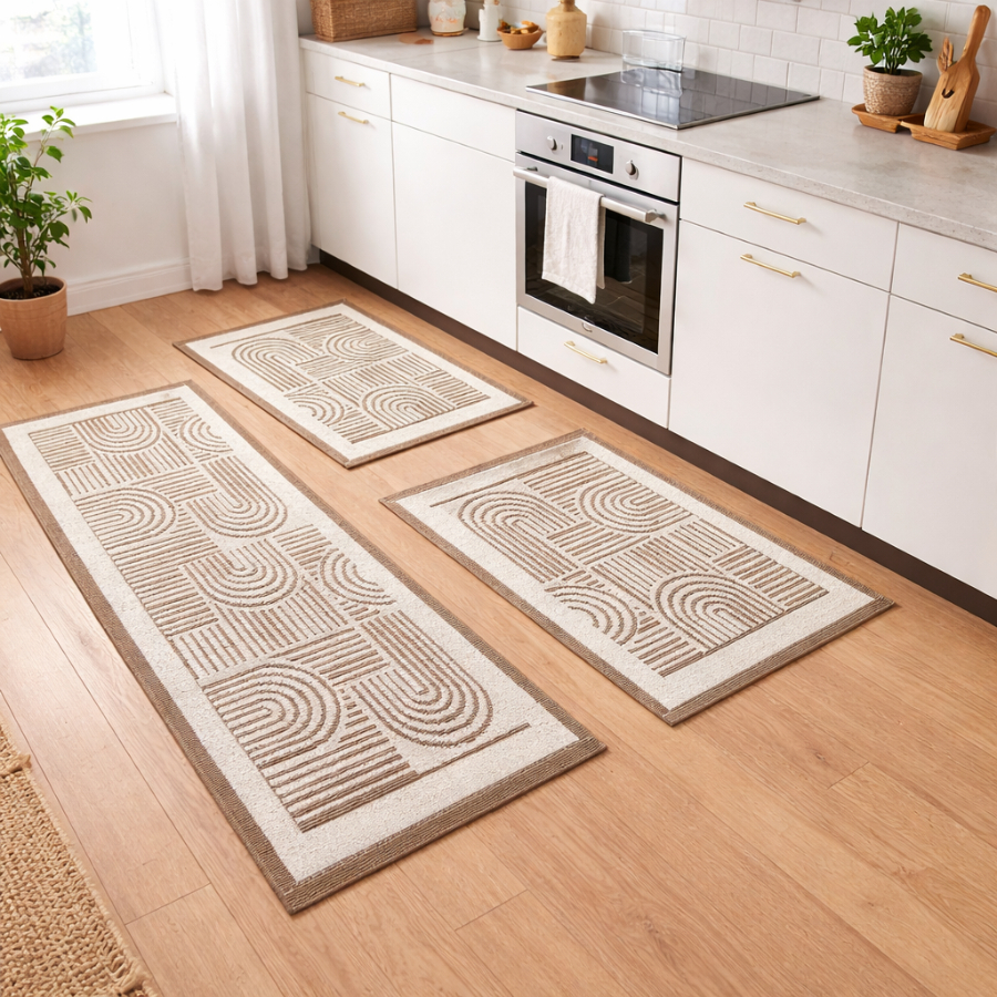 Kit Tapetes e Passadeira Dubai Premium 3 Peças para Cozinha – 50x80cm e 50x1.40m em Oferta na Shopee