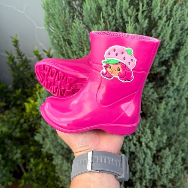 Galocha Infantil Feminina MORANGUINHO 19 AO 34 Bota Impermeavel Bota Galocha