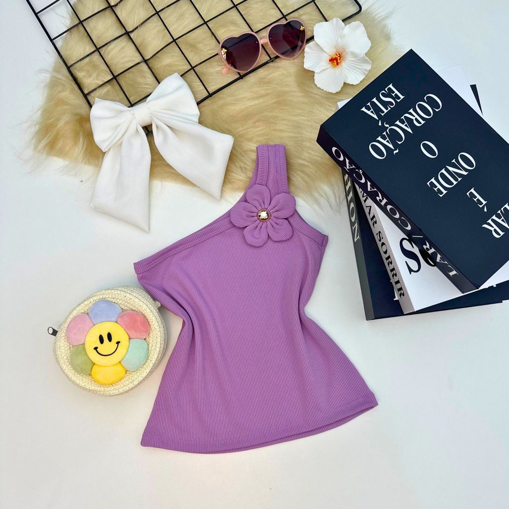 Blusinha Infantil Feminina Flor Delicada Estilo Blogueirinha Verão Confortável Menina Fashion