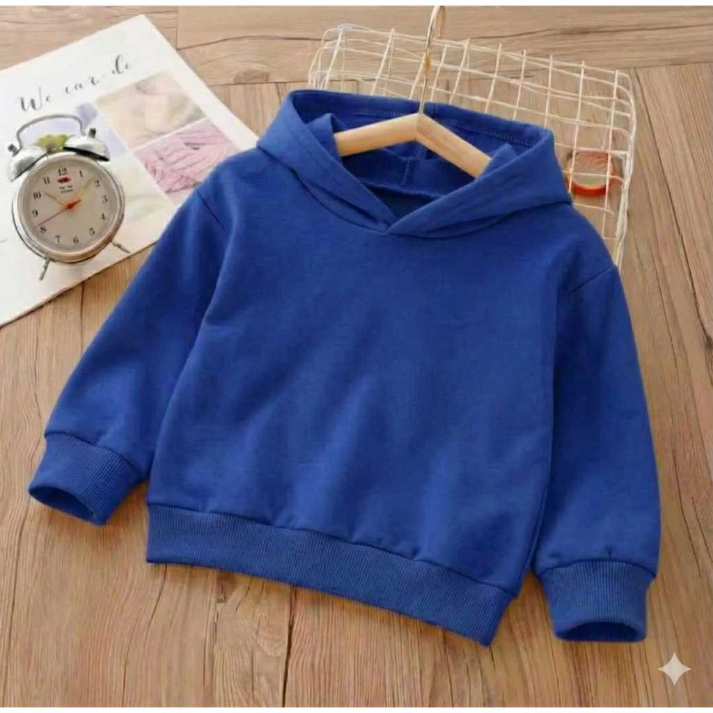 Casaco com Capuz Infantil - Blusa Moletom Felpado para meninos meninas- Do P a 5 anos- Sem estampa