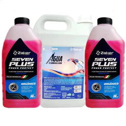 kIT 2 Aditivos Radiador Rosa Zaker E Água Desmineralizada 5l