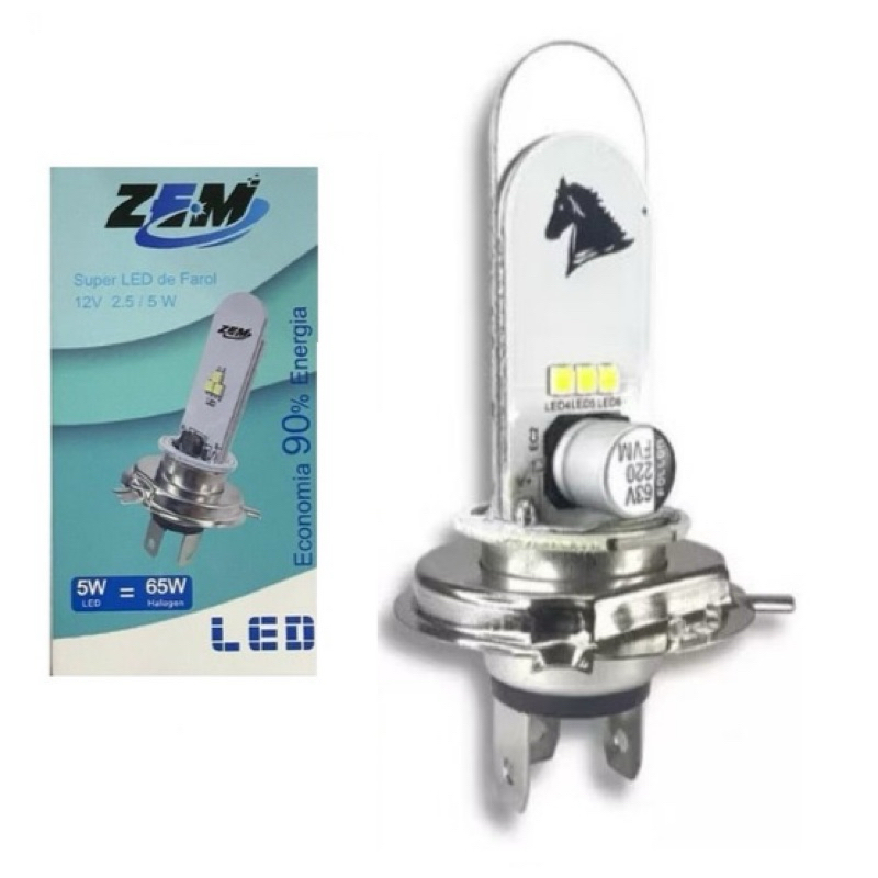 lâmpada moto h4 super led efeito xenon 8000k titan 125/150/160/cb 300/xre 300/xre 190/fazer/Lander em Oferta na Shopee