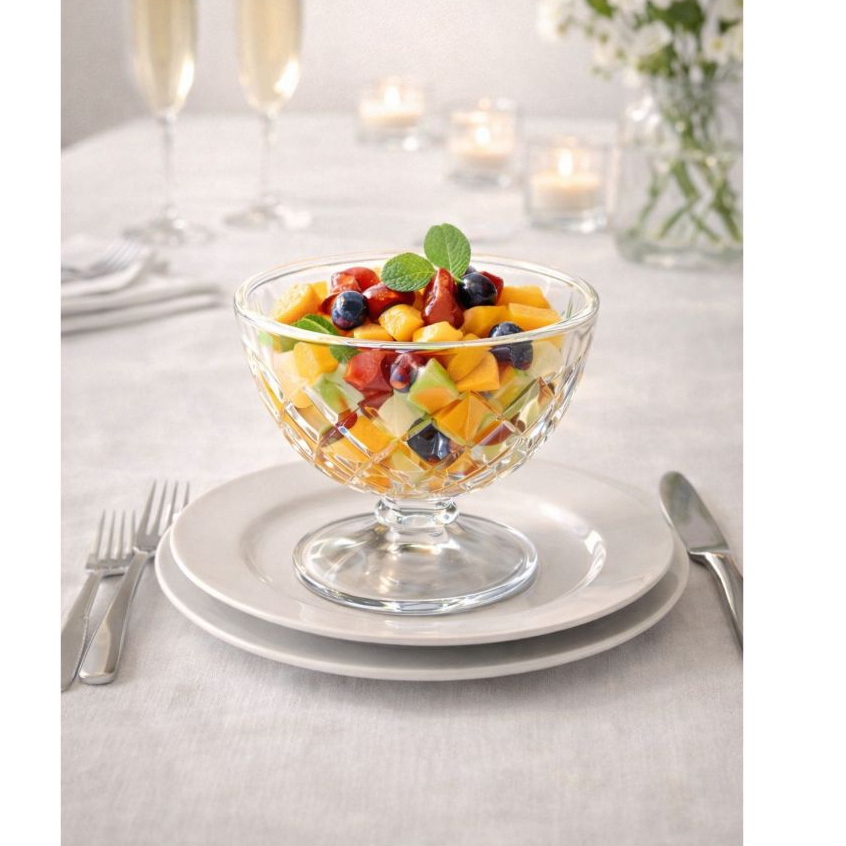 KIT 6 Taças de Sobremesa em Vidro Diamond Diamante Luxo para Sorvete, Doces e Frutas 240 ml fratelli. em Oferta na Shopee