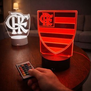 Luminária de led MENGÃO - Base PRETA ou BRANCA - C/ CONTROLE REMOTO