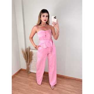 CONJUNTO FEMININO CALÇA E CROPPED NA ALFAIATARIA CHIQUE MODERNO CASUAL PARA FESTAS E EVENTOS em Oferta na Shopee