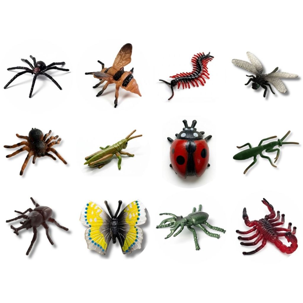 Kit 10 Miniaturas Insetos Aracnídeos Sortido