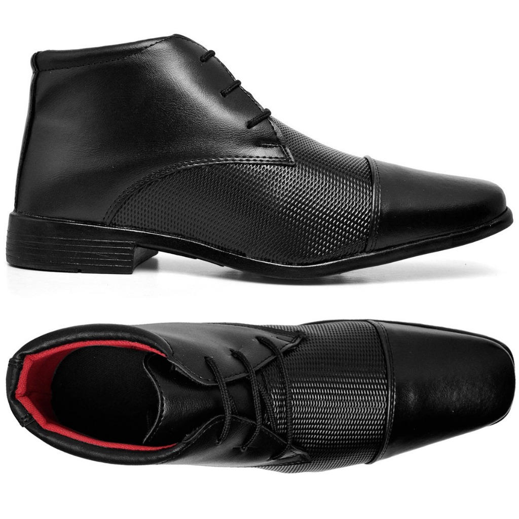 Bota Masculina Social Preto Marrom Couro Coturno Confortável Trabalho Festa Chukka Chelsea Oxford