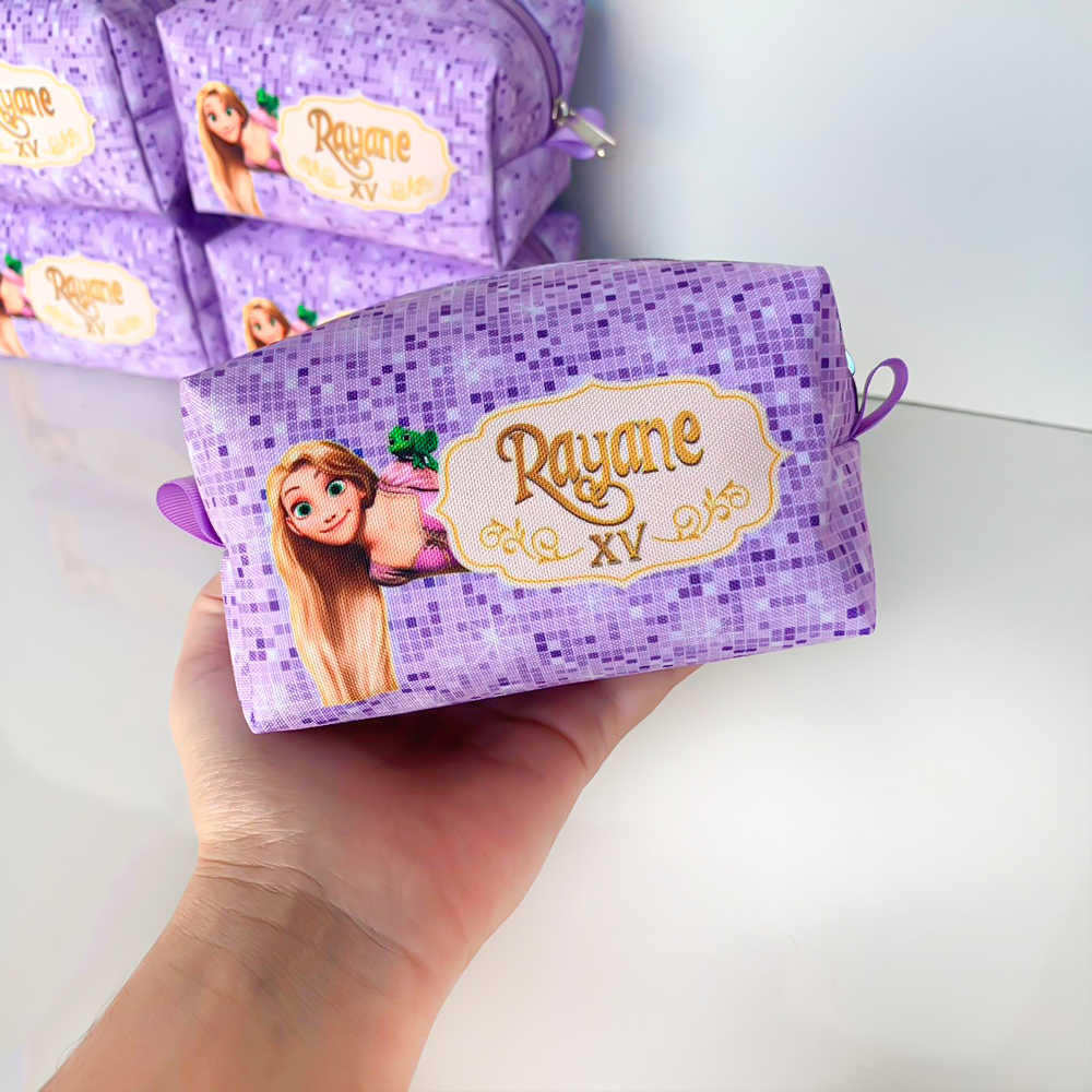 15 Bolsinhas necessaire Personalizada Box P lembrancinha aniversário TEMA Rapunzel