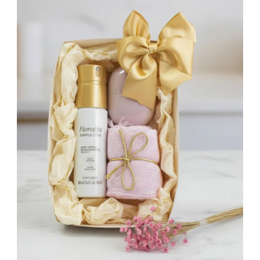 Kit Presente Feminino Floratta Simple Love  body spray Boticário + Sabonete e Toalha para Aniversário
