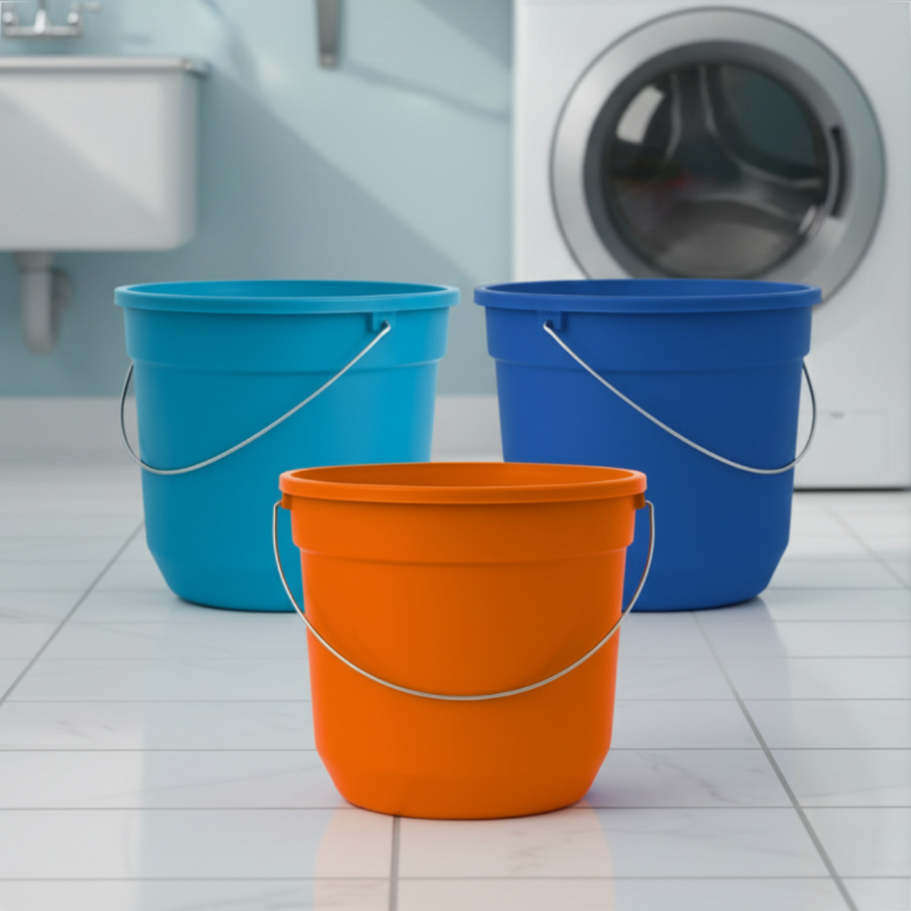 Kit Conjunto de Baldes 8L 10 Unidades Reforçados Com Alças Metalicas Resistente Para Limpeza Pesada