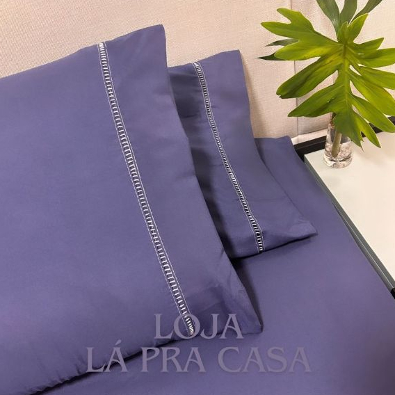 Jogo de Lençol Solteiro 02 Peças 400 Fios Micropercal Detalhe Em Ponto Palito em Oferta na Shopee