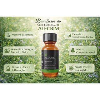 Óleo Essencial de Alecrim 100% Puro - 10 mL TROPFEN em Oferta na Shopee