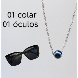 Kit 1 Óculos 1 colar em Aço a Prova de Água