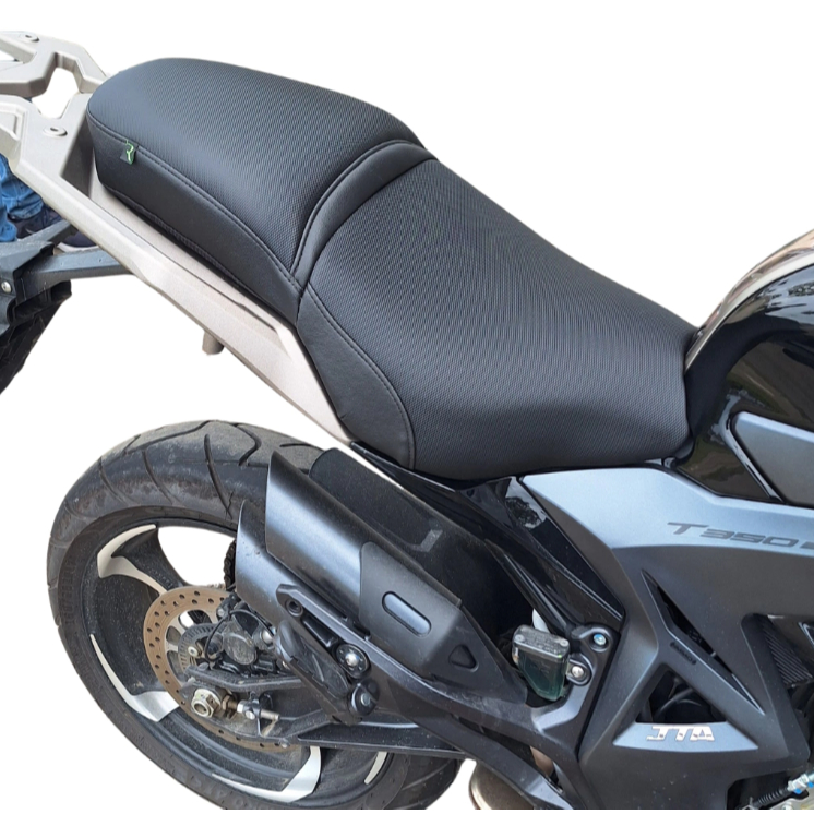 Capa Comfort Para Banco De Moto Zontes T350X  Com Elástico Veste Em Casa Espuma De Alta Resistência