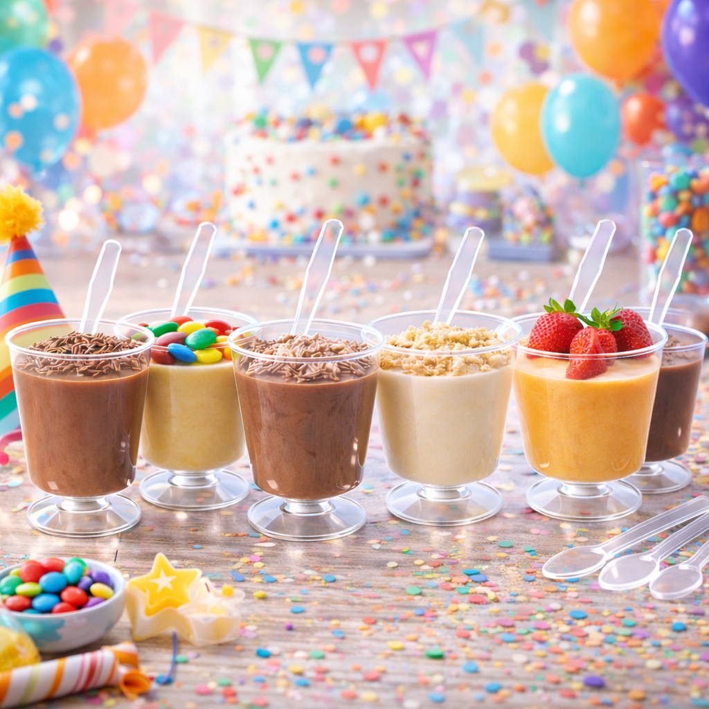 KIT 30/50/100/200 TACINHAS 30ml + COLHERZINHAS ACRÍLICAS BRIGADEIRO DOCES