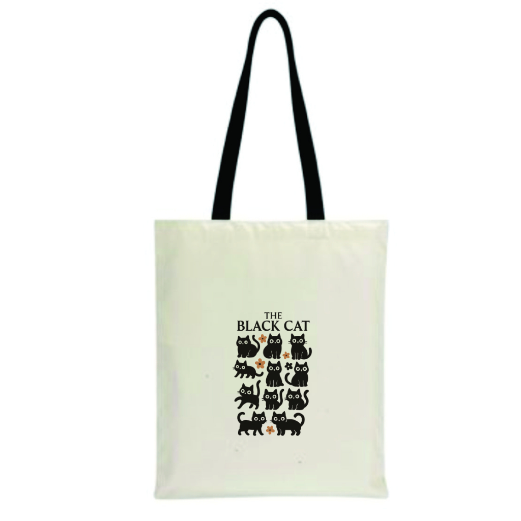 Bolsa Sacola Ecobag Ecologica algodão estampa GATOS PRETOS em Oferta na Shopee