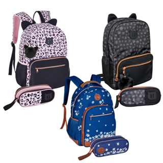 Kit Mochila De Costas e Estojo UATT Clio Escolar Estampas em Oferta na Shopee