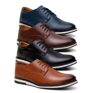 Kit 4 Pares De Sapato Social Masculino Oxford Derby Estiloso Ingles Ideal Para o Dia Dia Lançamento Promoção Envio Top em Oferta na Shopee