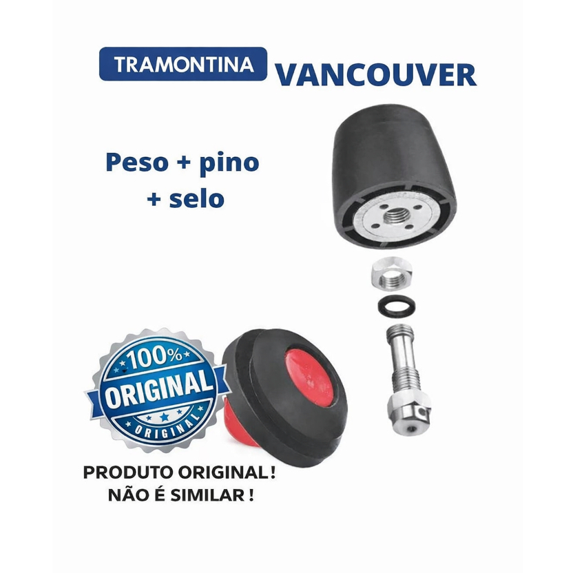 Kit Reparo Panela de Pressão Tramontina Vancouver 3L  4,5L 6L - Pino , Válvula de Segurança , Peso.