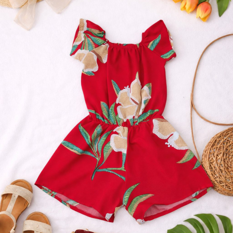 Macaquinho Infantil Menina Estampado Floral Verão Roupa Criança 6 anos  Blogueirinha Fresquinho