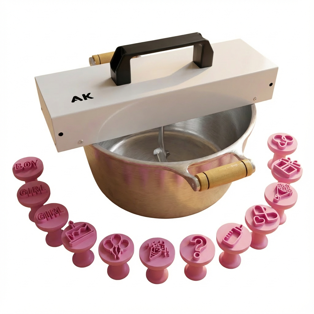 Imagem Panela de Brigadeiro Pequena 22 cm de diâmetro + 15 Brindes - Aluminio Grosso, Haste inox - Faz uma receita em 5 minutos