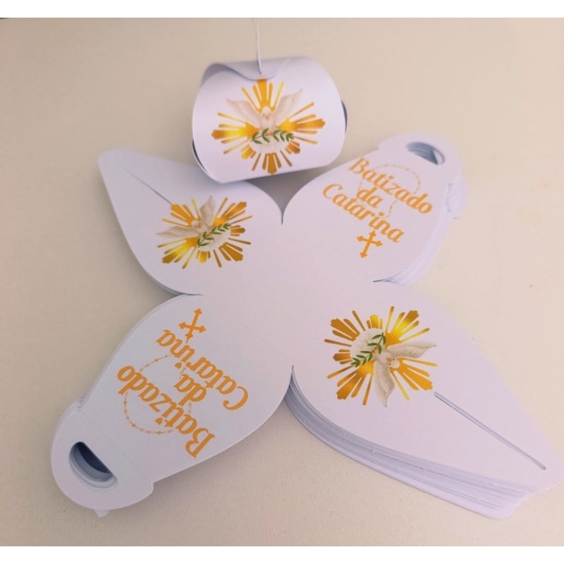 Kit Porta Bombom Batizado Divino Espírito Santo Personalizado para Lembrancinha em Oferta na Shopee