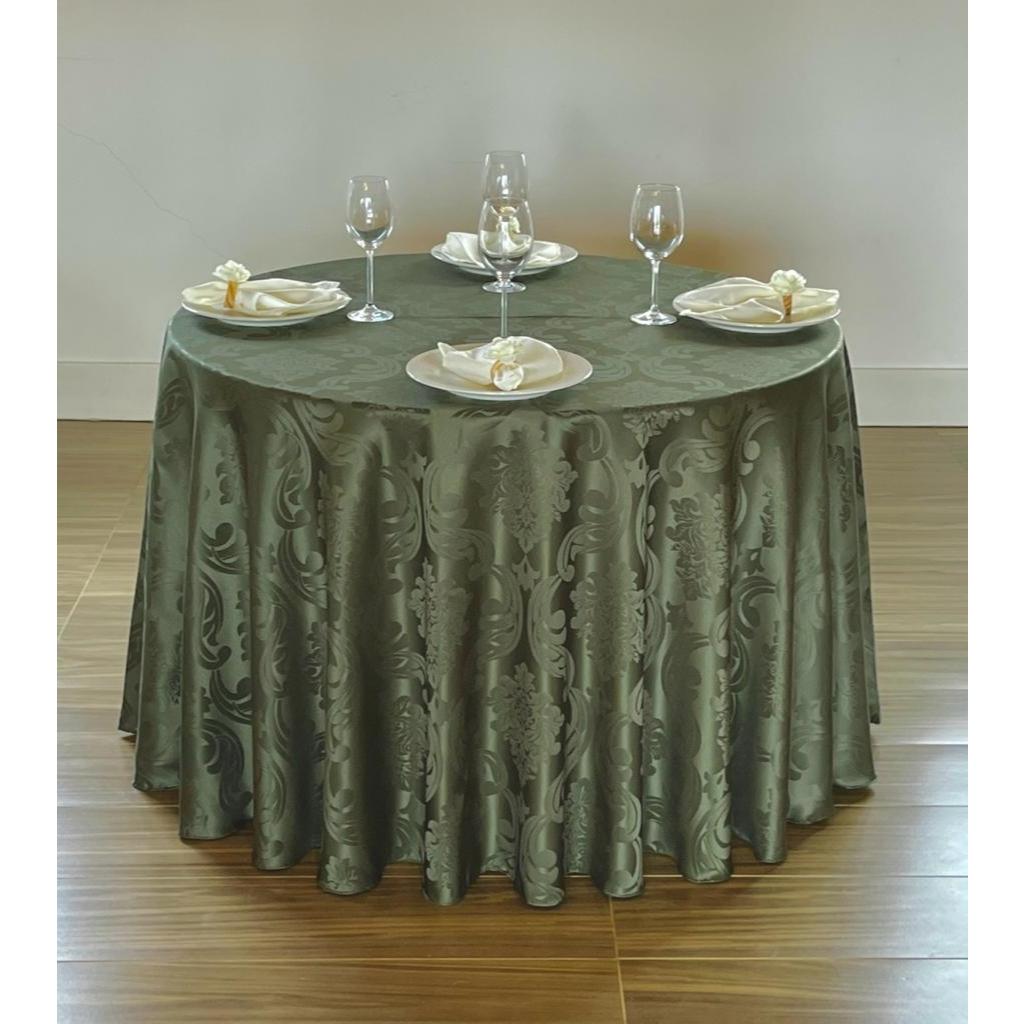 Toalha de Mesa Redonda 2,60m Jacquard Luxo Festa Casamento Buffet 6 Lugares