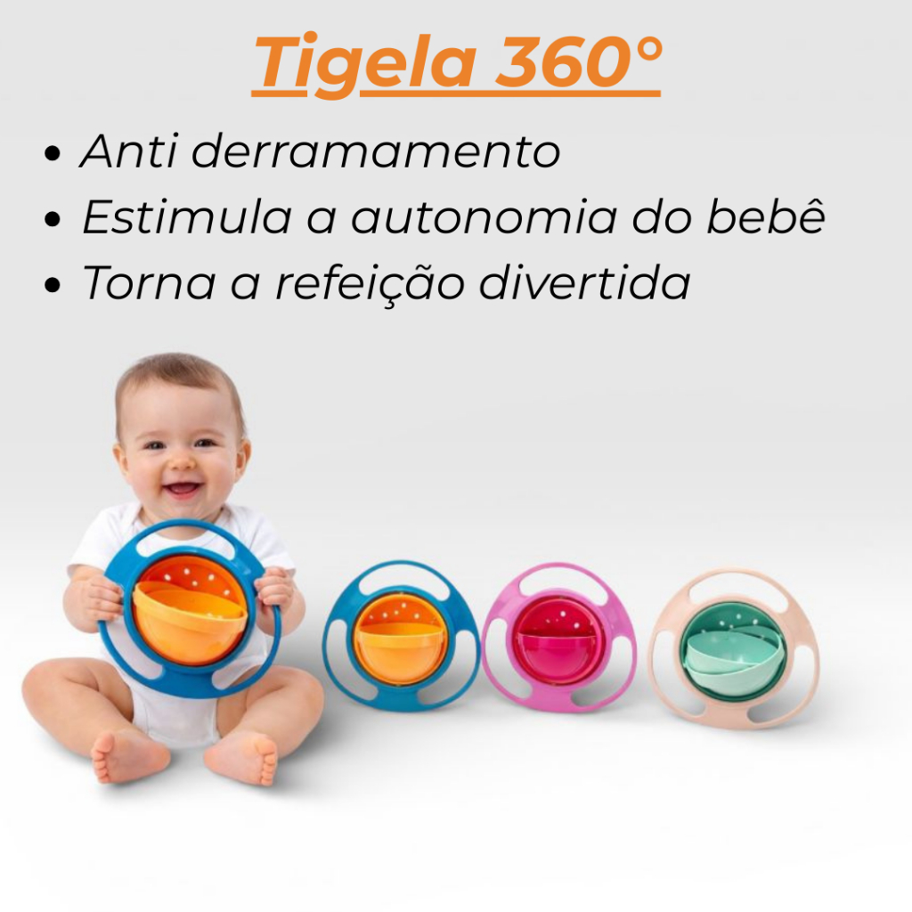 Tigela 360°Anti derramamento para bebê - Prato Giratório Infantil Não Derrama em Oferta na Shopee