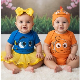 Body De Bebê Temático Nemo, Dory Procurando o Nemo Mesversario, Festa Fantasia Bori Body Bory, Bodi em Oferta na Shopee