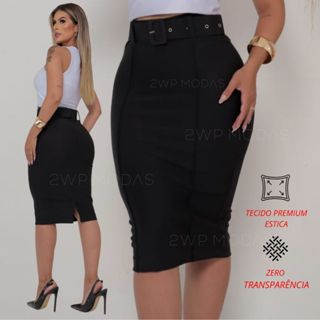 Saia Evangelica Feminina Social Secretaria Trabalho Igreja Cintura Alta em Oferta na Shopee