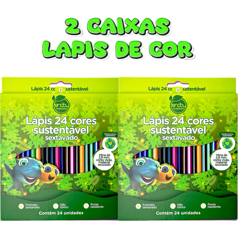 2 Caixas Lapis de Cor,Lapis de Colorir, 24 Cores Cada Caixa
