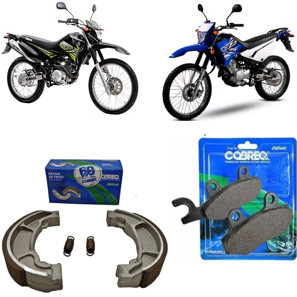Kit Pastilha Freio Dianteira + Patim Lona Traseira Cobreq XTZ 125 E K XE 2003 até 2016 Novo Original