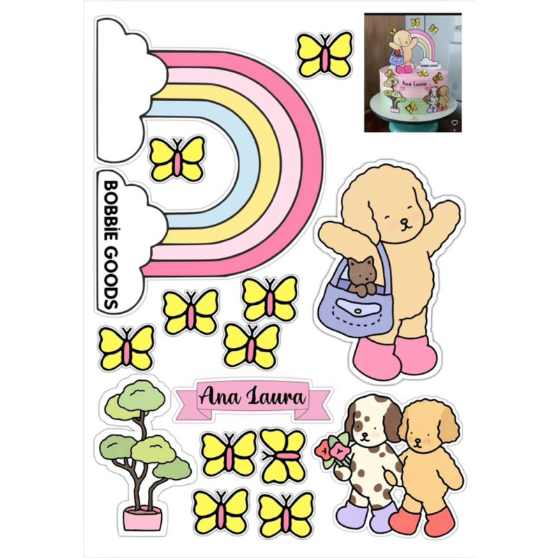 Topper/ Topo de Bolo Tema Bob Gude Festa Infantil Para Menino e Menina Personalizado.