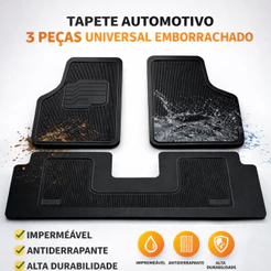 Tapete Fiat Uno Personalizado Automotivo Borracha 3 PEÇAS