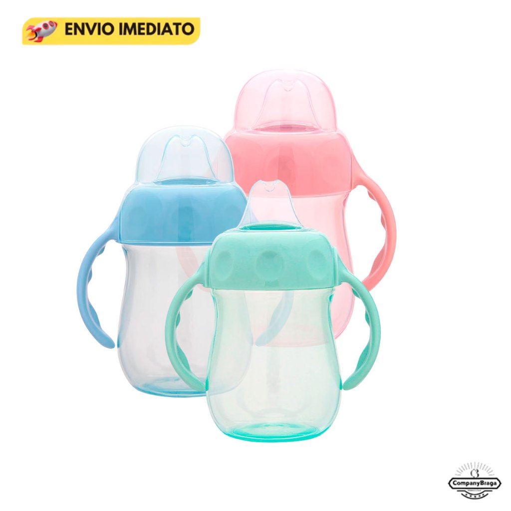 Copo Para Bebê Anti-vazamento Com Alça Bico Silicone Super Macio E Tampa Buba em Oferta na Shopee