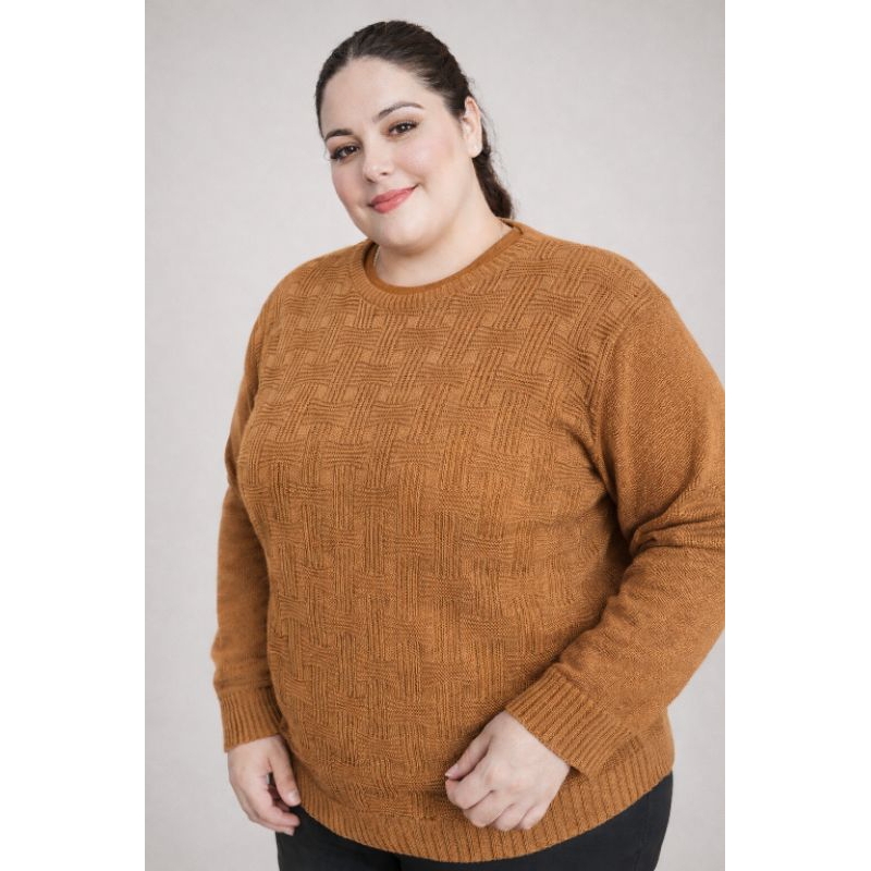 Blusa Tricô Feminina Plus Size Texturizada Manga Longa – Conforto e Estilo em Oferta na Shopee
