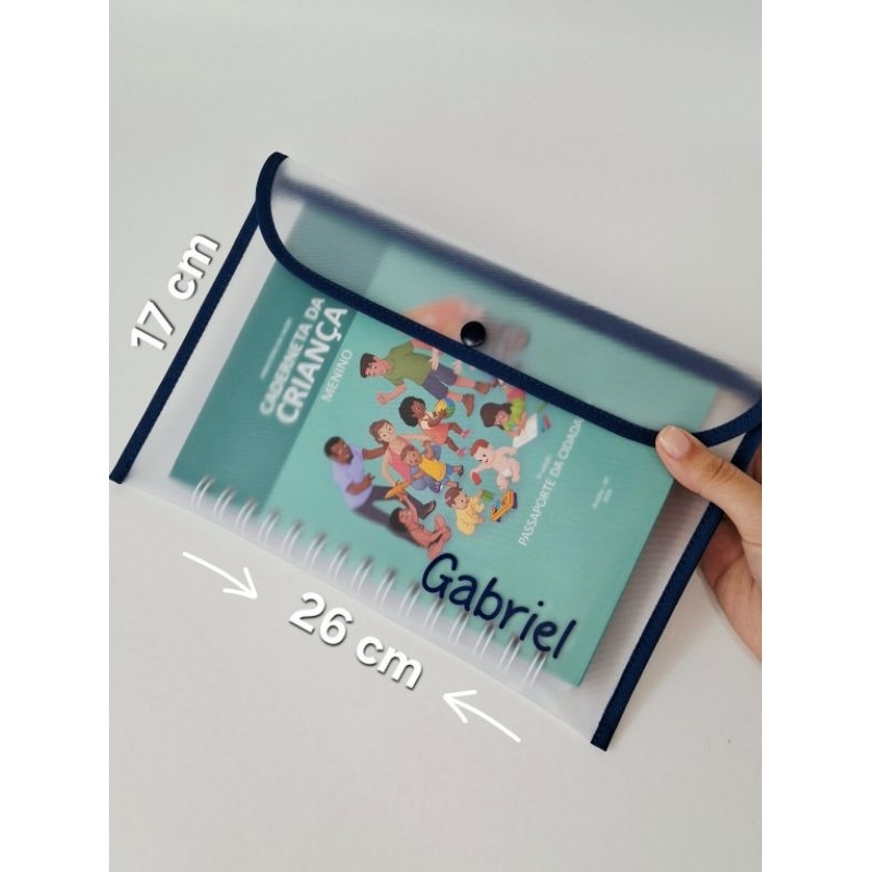 Capa ou Pasta protetora para Caderneta de Vacinação Personalizada com Nome