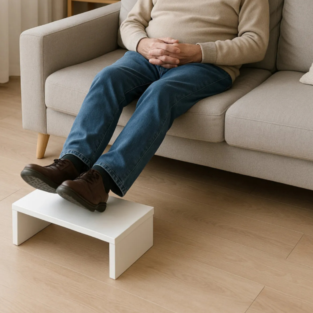 Escada Patamar Com Um Degrau 14 Cm Para Maca Em MDF Branco Escadinha Extra Forte Domestica